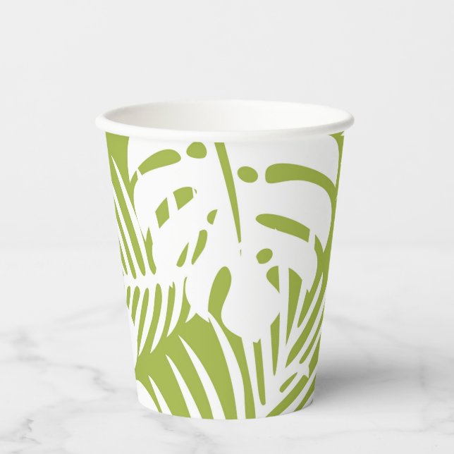 Vasos De Papel Taza de papel verde y blanco (Anverso)
