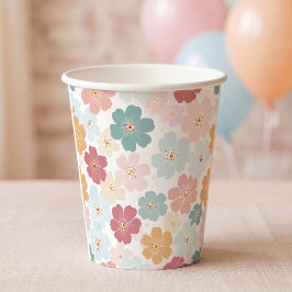 Vasos De Papel Taza Floral Cumpleaños Niña
