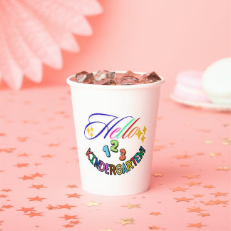 Vasos De Papel Taza Hola Maestro de Kinder, regalo de vuelta al c
