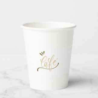 Vasos De Papel Taza negra Cafe Gold Script