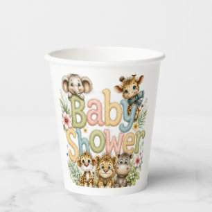 Vasos De Papel Taza para bebidas de baby shower de safari en la j