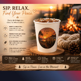 Vasos De Papel Taza para campamento de puesta de sol rústica 'Enc