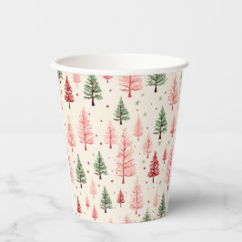 Vasos De Papel Taza rosa de Navidad.