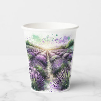 Vasos De Papel Taza Serenidad Flor de Lavanda