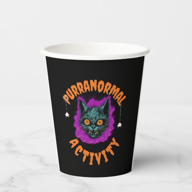 Vasos De Papel 👻 ¡Tazas de actividad Purranormal! 🐱 (Anverso)