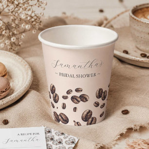Vasos De Papel Tazas de café para Desayuno de Novia "El Amor está