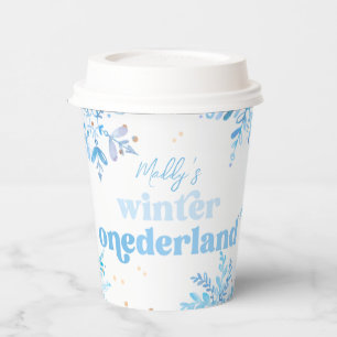 Vasos De Papel Tazas de Chocolate Caliente Blue Winter Onederland