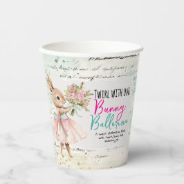 Vasos De Papel Tazas de cumpleaños de Bailarina Conejo