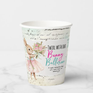 Vasos De Papel Tazas de cumpleaños de Bailarina Conejo