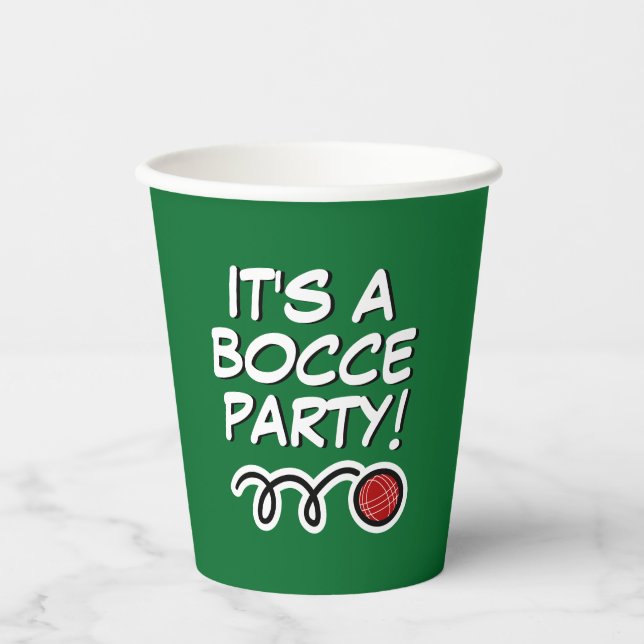Vasos De Papel tazas de fiesta de bocce personalizado para jugado (Anverso)