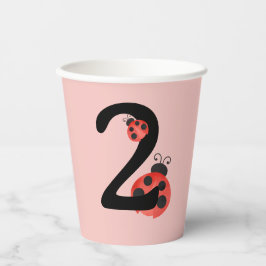 Vasos De Papel Tazas de fiesta de cumpleaños segunda mariquita ac