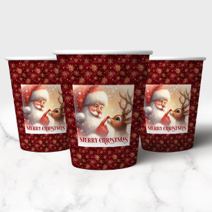 Vasos De Papel Tazas de Navidad de dibujos animados divertidos de