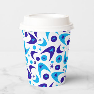 Vasos De Papel Tazas de papel con boomerangs retro