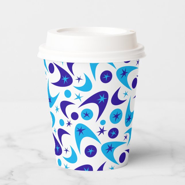 Vasos De Papel Tazas de papel con boomerangs retro (Anverso)