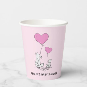 Vasos De Papel Tazas de papel con diseño de zorro y globos con fo