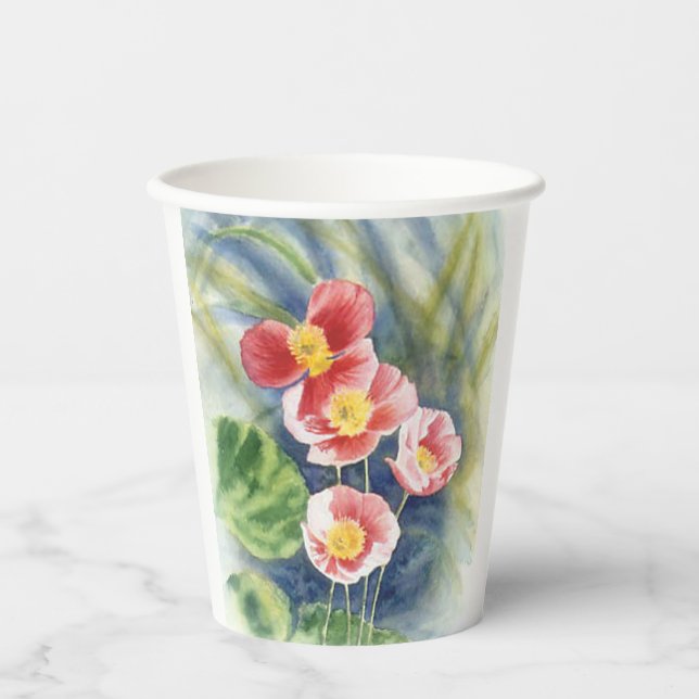 Vasos De Papel tazas de papel con diseño floral (Anverso)