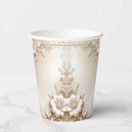 Vasos De Papel Tazas de papel con flores de marfil