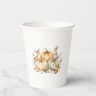 Vasos De Papel Tazas de papel de animales del bosque de otoño