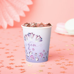 Vasos De Papel Tazas de papel de cumpleaños de diamante de acuare