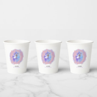 Vasos De Papel Tazas de papel de Géminis - Astrología acuarela
