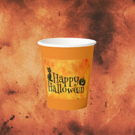 Vasos De Papel Tazas de papel de Halloween de gato negro espeluzn