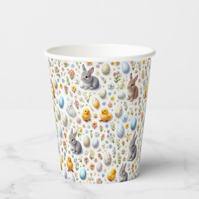 Vasos De Papel Tazas de papel de Pascua Micro Ditsy (Reverso )