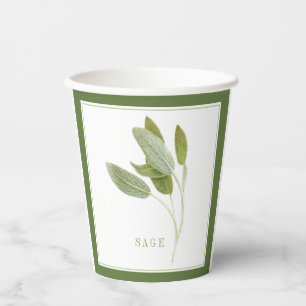 Vasos De Papel Tazas de papel de salvia fresca - Verde