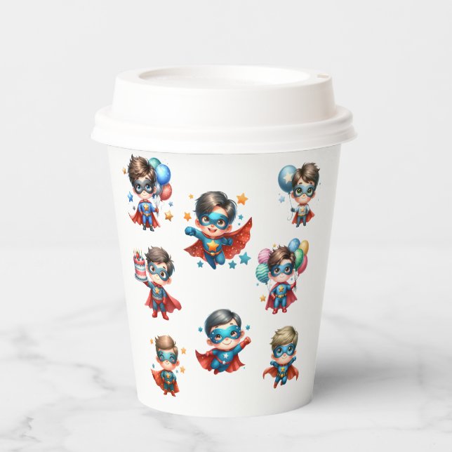 Vasos De Papel Tazas de papel de superhéroe | Tazas para fiesta d (Anverso)