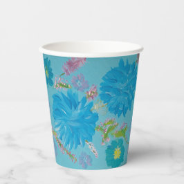 Vasos De Papel Tazas de papel floral Campanillas azules florecien