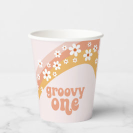 Vasos De Papel Tazas de papel Groovy One Retro Daisy Boho Arcoíri