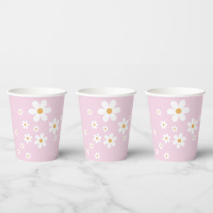 Vasos De Papel Tazas de papel lavanda Retro Daisy Groovy