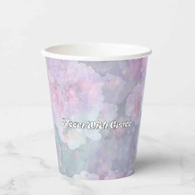 Vasos De Papel Tazas de papel mágicas con flores (Anverso)