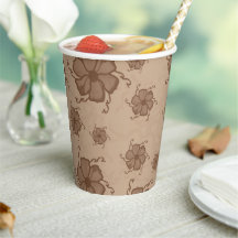 Tazas de papel monocromo FTF para fiestas con tapa