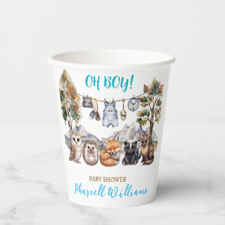 Vasos De Papel Tazas de papel para baby shower de animales del bo