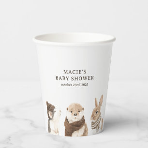 Vasos De Papel Tazas de papel para baby shower de animales del bo