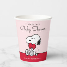 Tazas de papel para baby shower Snoopy | Pequeño C
