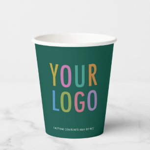 Vasos De Papel Tazas de papel para café verde logotipo de la empr