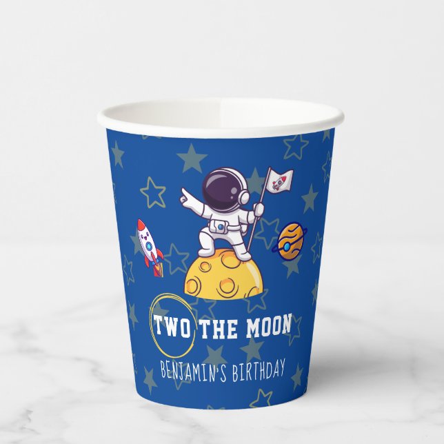 Vasos De Papel Tazas de papel para cumpleaños de niño Two The Moo (Izquierda)