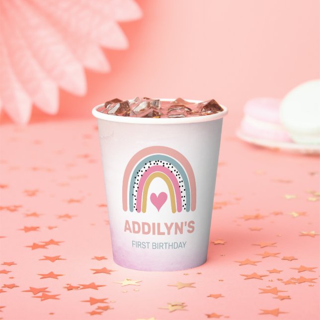 Vasos De Papel Tazas de papel para fiesta de cumpleaños de niña a (in situ)