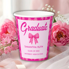 Vasos De Papel Tazas de papel para fiesta de graduación con lazo 