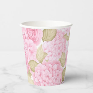 Vasos De Papel Tazas de papel para fiesta de jardín con rosas ros