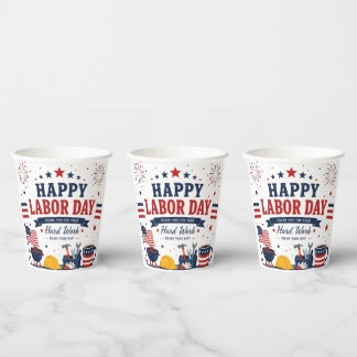 Vasos De Papel Tazas de papel patrióticas para BBQ del Día del Tr