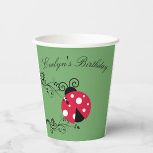 Vasos De Papel Tazas de papel personalizadas de mariquita Cumplea