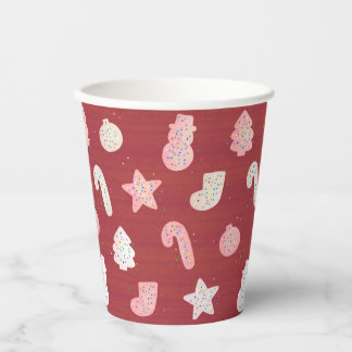 Vasos De Papel Tazas de papel rojas para galletas de Navidad