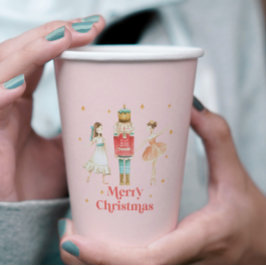 Vasos De Papel Tazas de papel rosadas de Navidad del ballet de in
