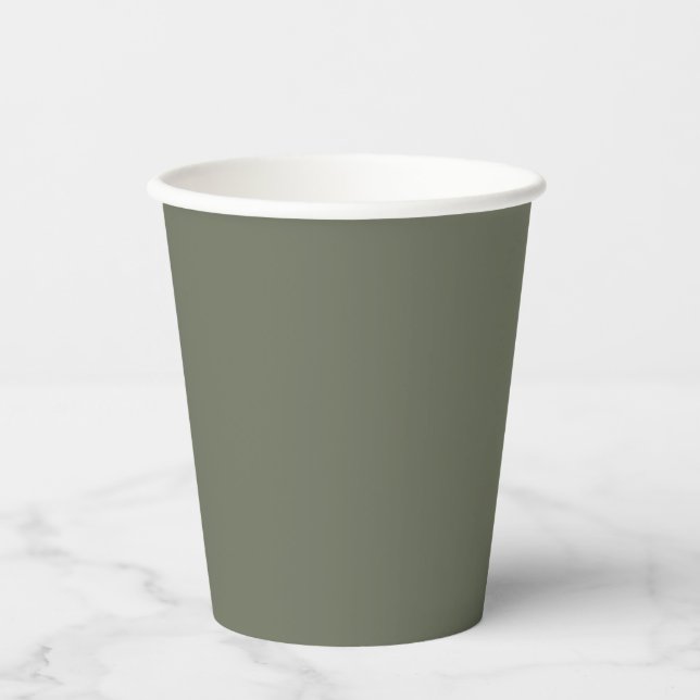 Vasos De Papel Tazas de papel verde musgo personalizadas - Vajill (Anverso)