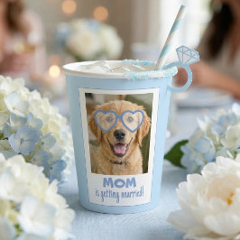Vasos De Papel Tazas de Soltera Cara de Perro Divertidas Azul Pol