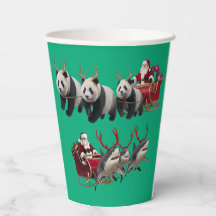 Tazas para fiesta de Navidad de trineo de Santa