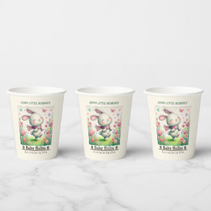 Vasos De Papel Tazas Personalizadas para Baby Shower de Conejito