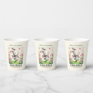 Vasos De Papel Tazas Personalizadas para Baby Shower de Conejito